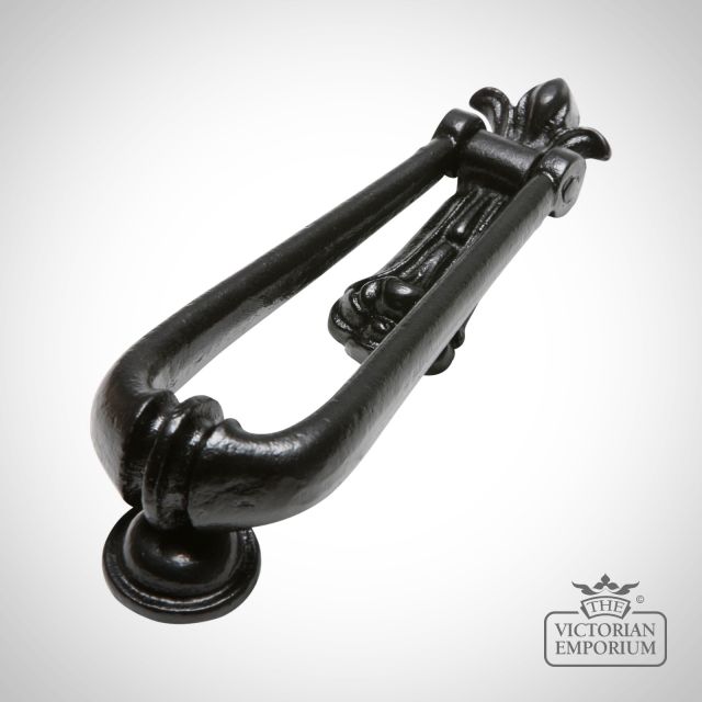 Black Iron Handcrafted Loop-Shaped Door Knocker
