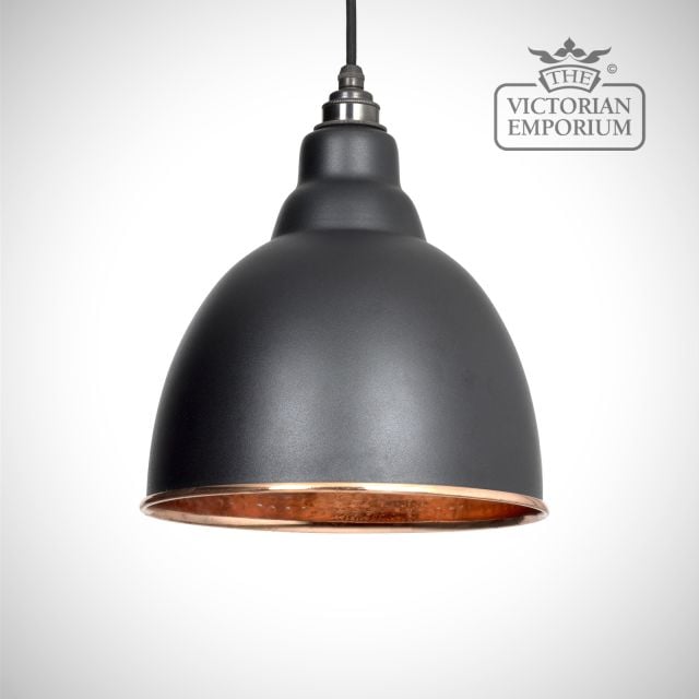 Brindle pendant in black with copper interior