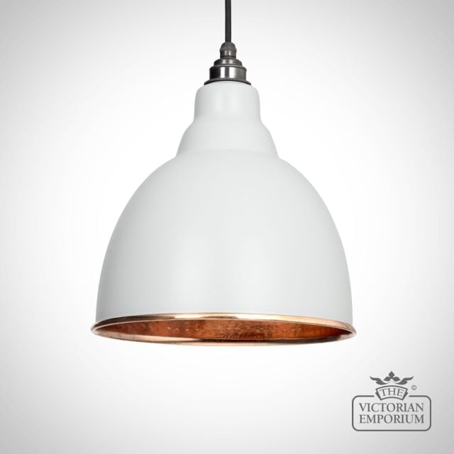 Brindle Pendant In Light Grey With Copper Interior