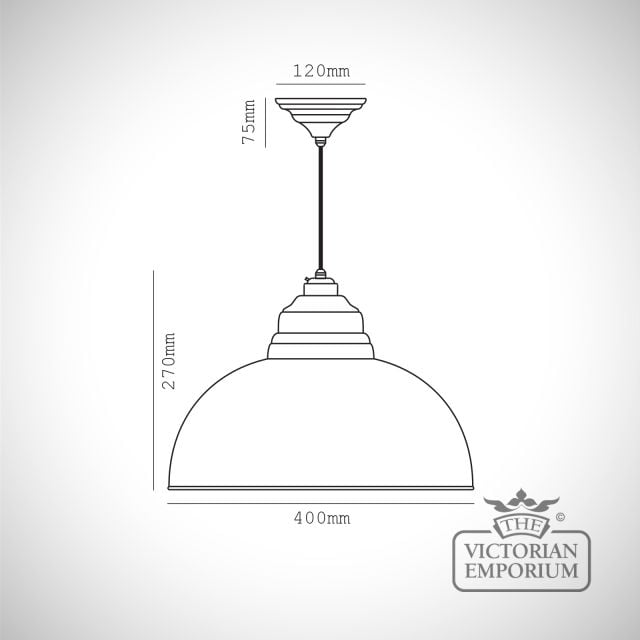 Light Grey Hammered Copper Harborne Pendant Specification Dwg 49501lg