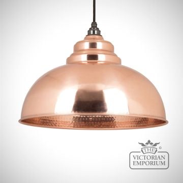 Harlow pendant in light grey with copper interior