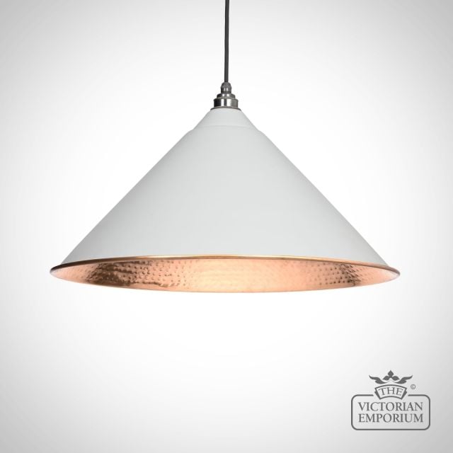 Hockliffe Pendant in Light Grey and Hammered Copper