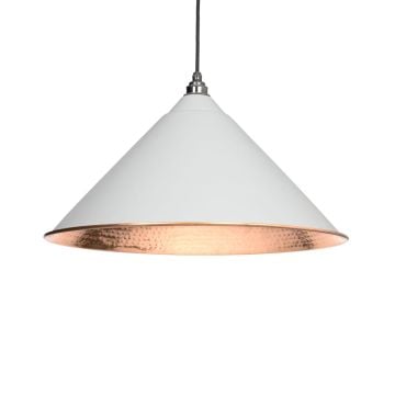Hockliffe pendant in light grey and hammered copper