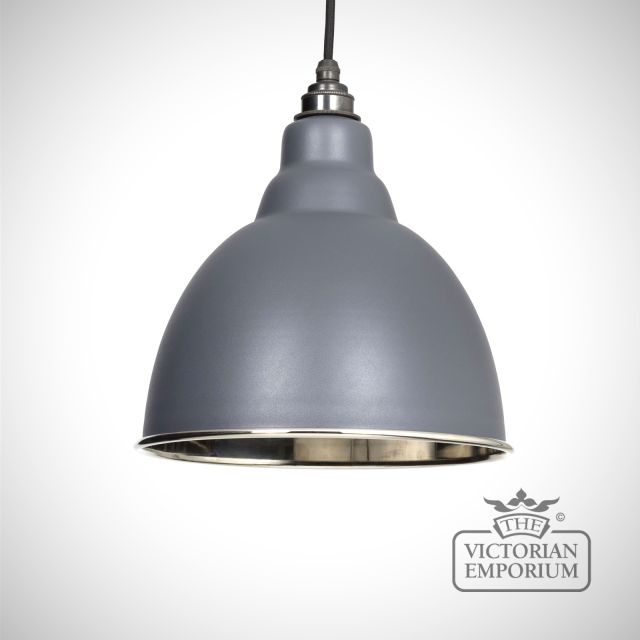 Brindle pendant in matt dark grey with nickel interior