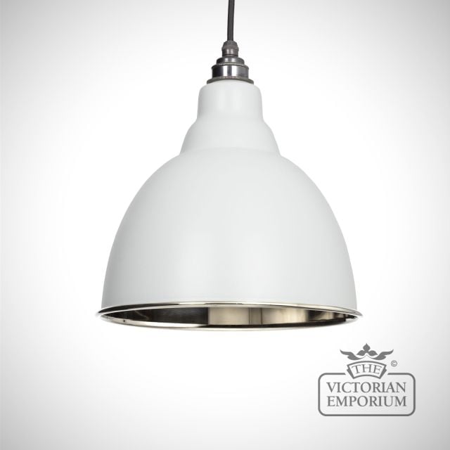 Brindle pendant in light grey with nickel interior