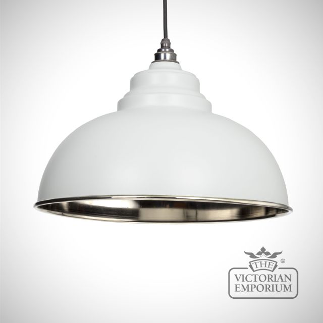 Harlow pendant in light grey with nickel interior