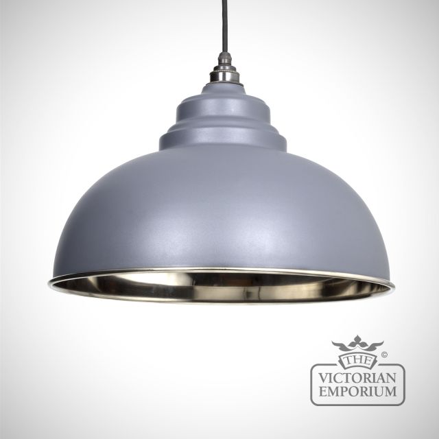 Harlow pendant in dark grey with smooth nickel interior