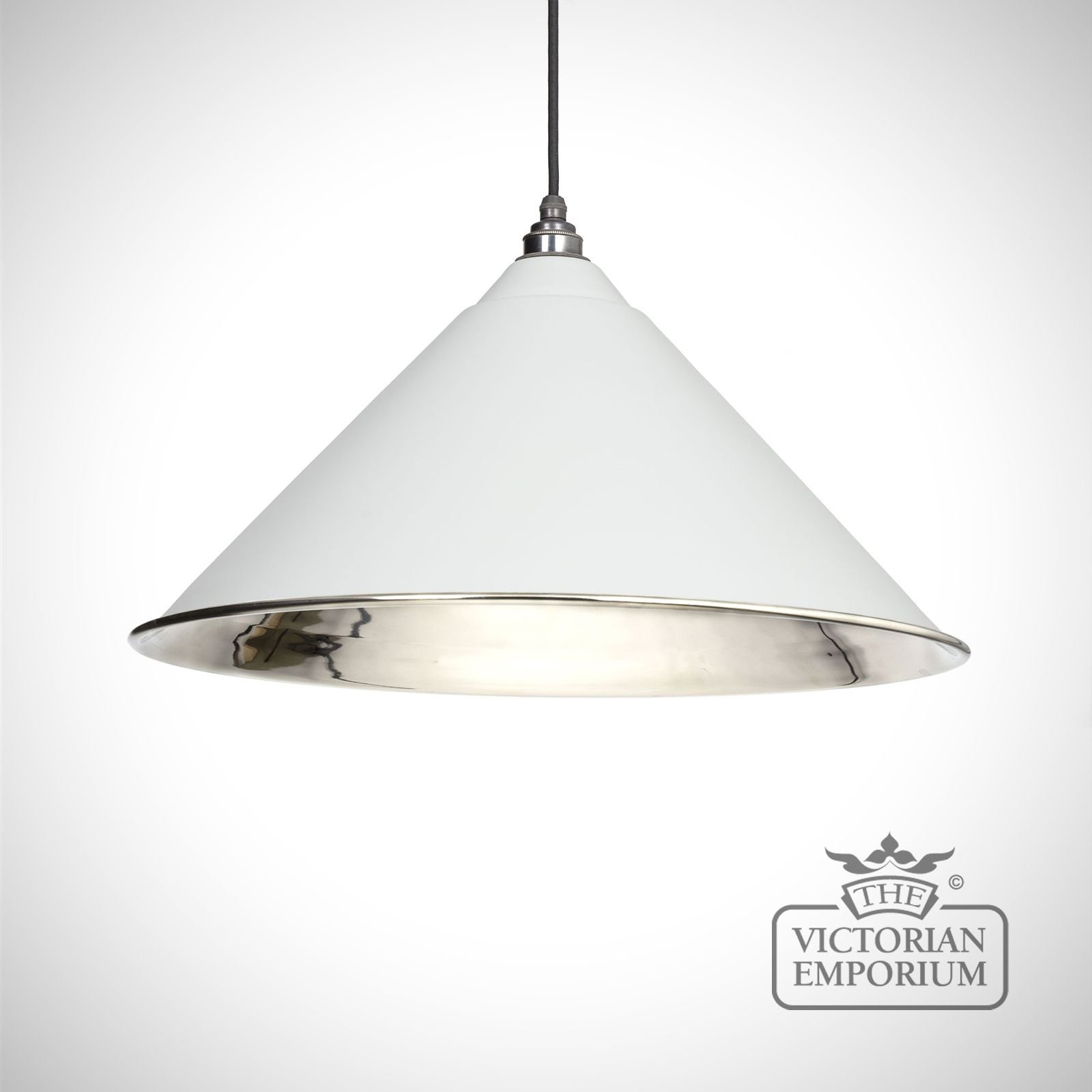Hockliffe pendant in light grey and smooth nickel