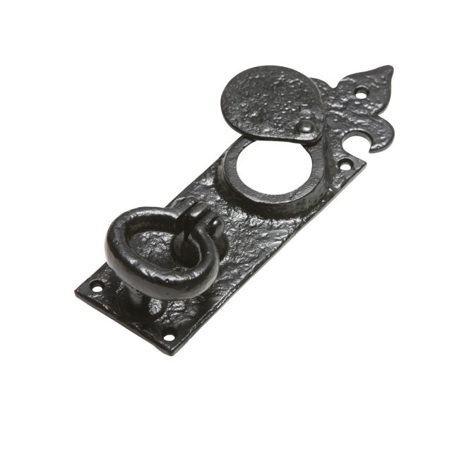 Black iron handcrafted cylinder latch
