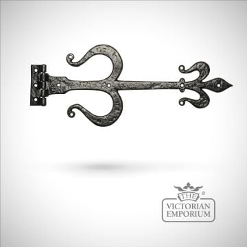 Black iron handcrafted hinge pair - in range of sizes - Style 2