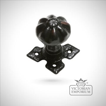 Black iron handcrafted door knob - pair