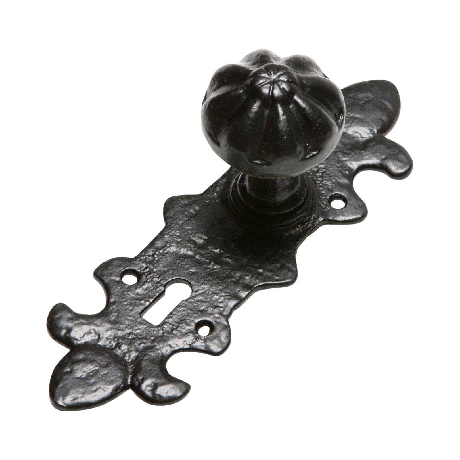Black iron handcrafted ornate door knob Knobs