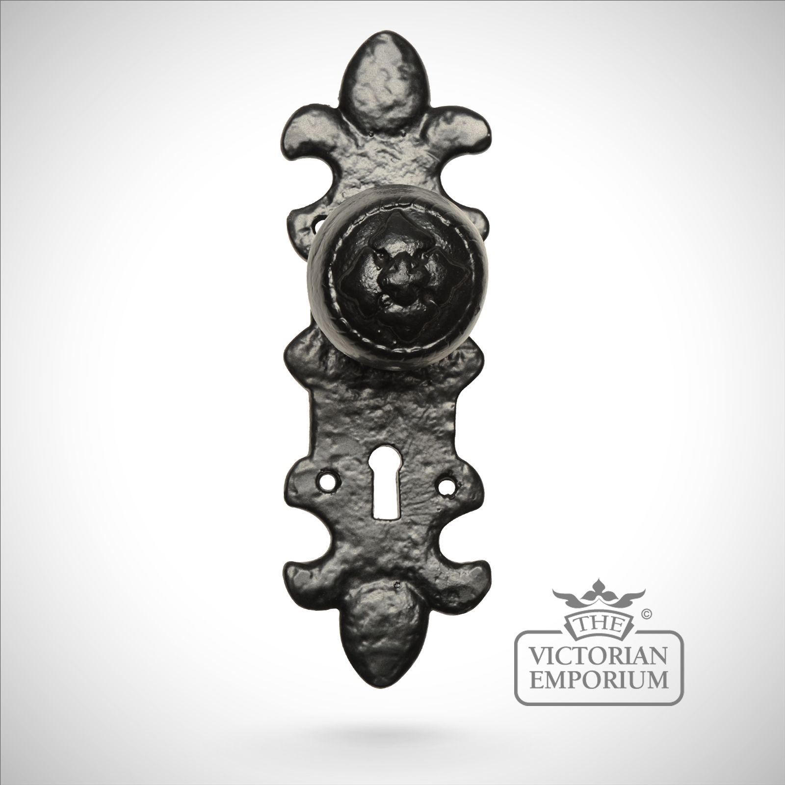 Black iron handcrafted highly decorative door knob