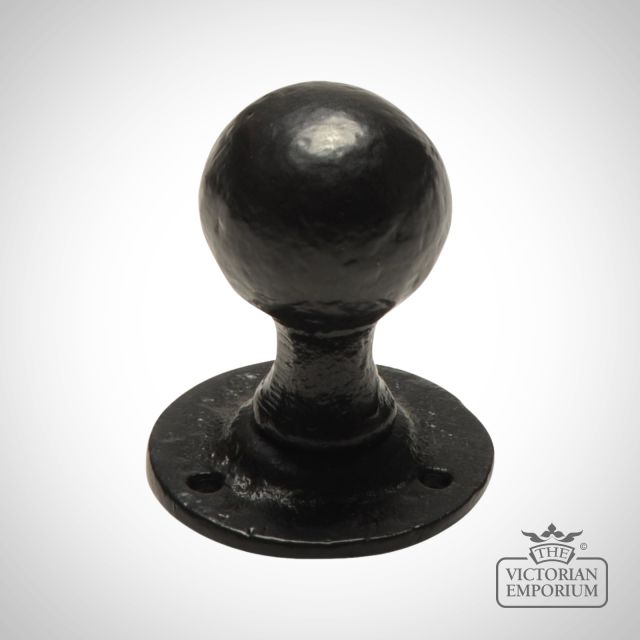 Black iron handcrafted door knob - pair