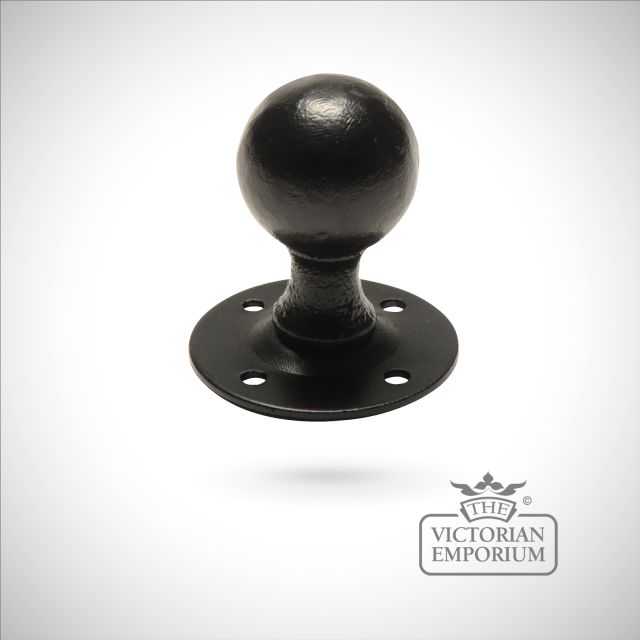 Black iron handcrafted round door knob