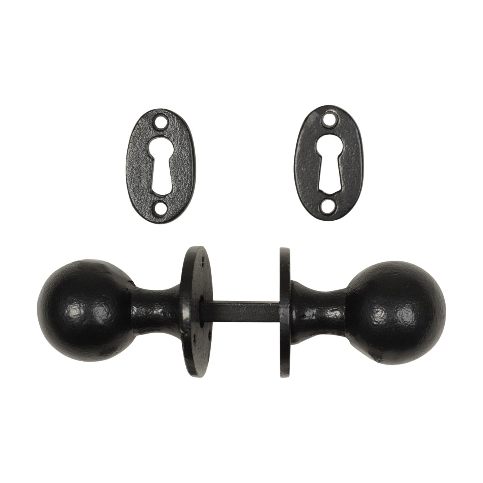 Black iron handcrafted classic round door knob