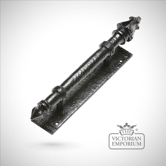 Black iron handcrafted plain pull door handle