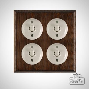 3 Gang Bakelite light switch - plain white or brown