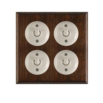 1 gang Bakelite light switch - square, plain in brown or white