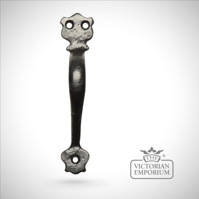 Black iron handcrafted pull door handle - Style 1