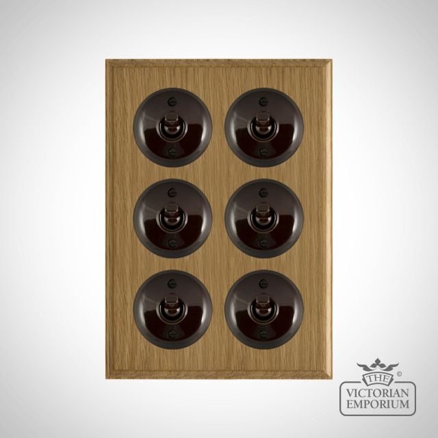 Brown Bakelite Toggle Light Switch Light Oak X6