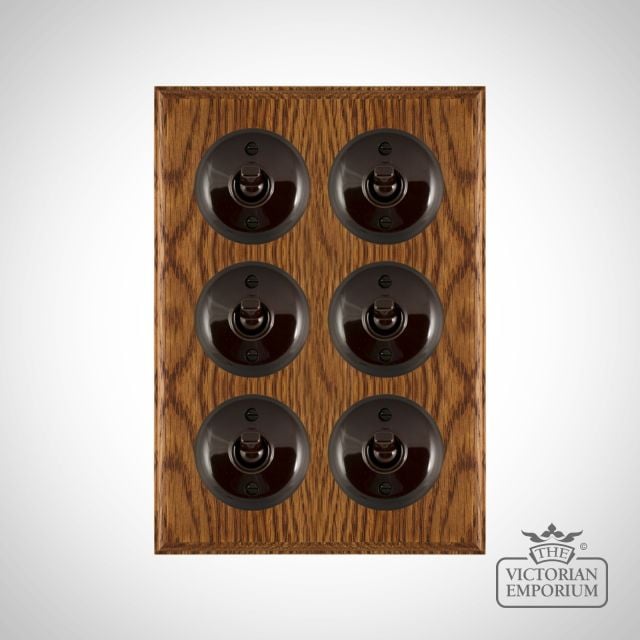 Brown Bakelite Toggle Light Switch Medium Oak X6
