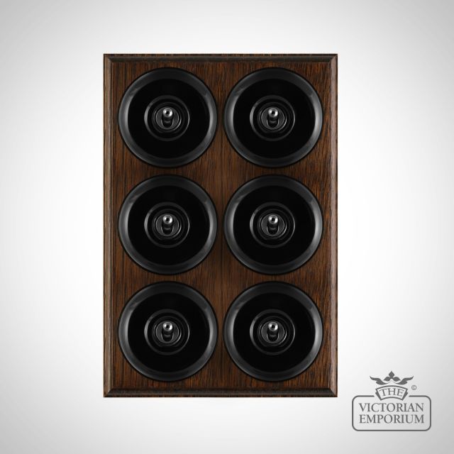 X6gang Toggle Period Light Switch Black Black Dark Oak