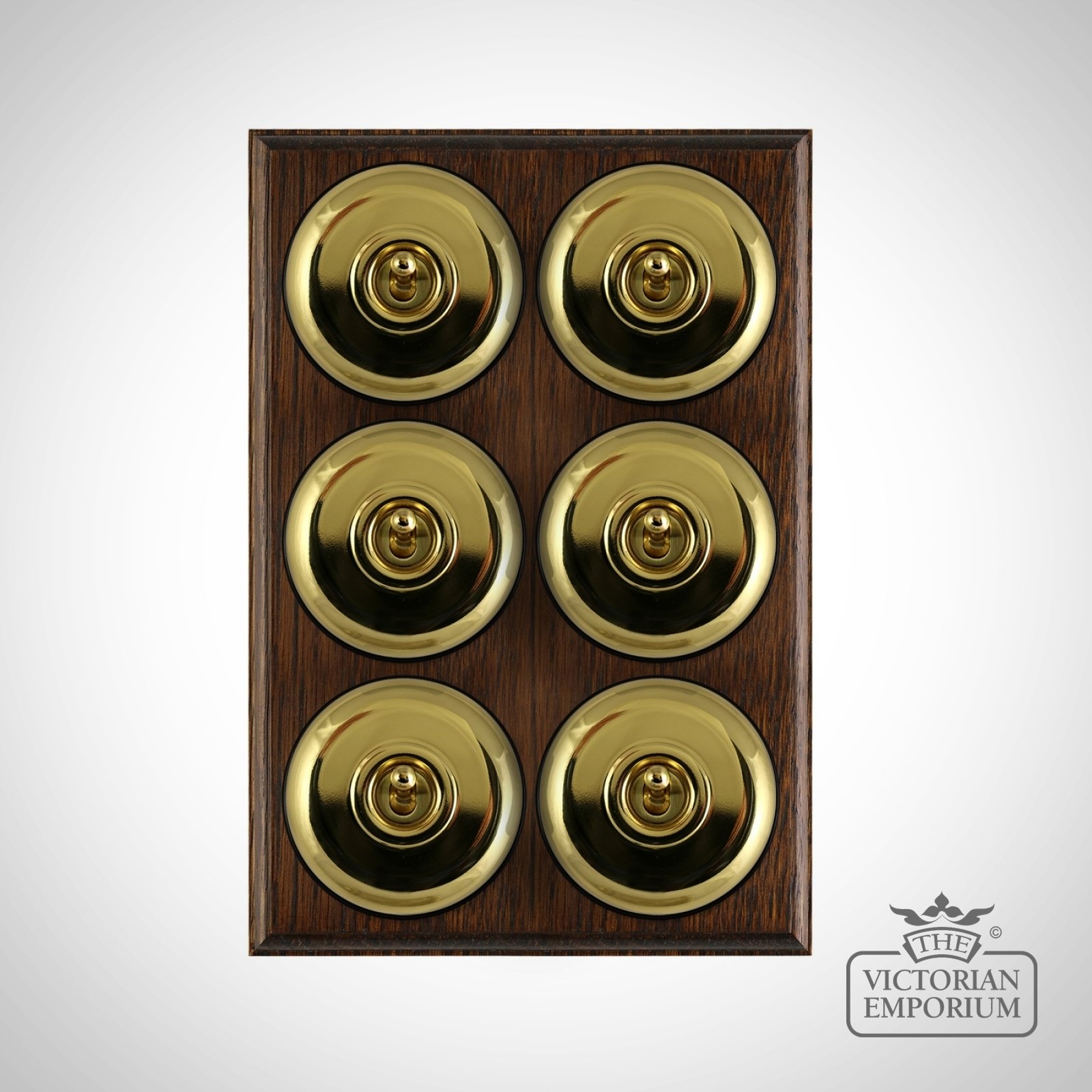 6 Gang Period Light Switch - plain in a choice of finishes