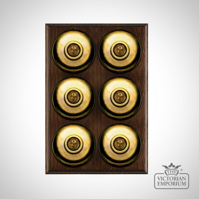 X6gang Toggle Period Light Switch Unlacquered Brass Black Dark Oak
