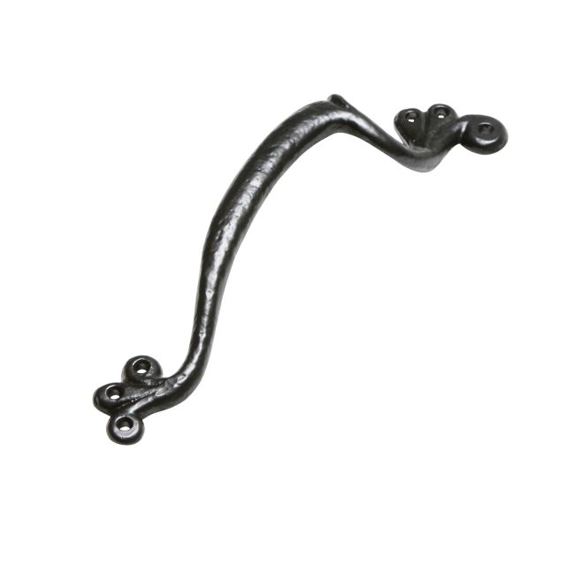 Black iron handcrafted door handle - choice of sizes