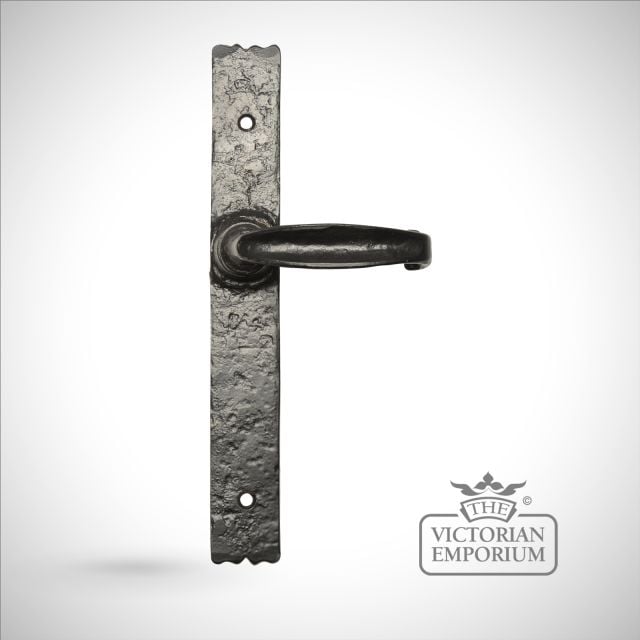 Black iron handcrafted lever door handle - Style 2