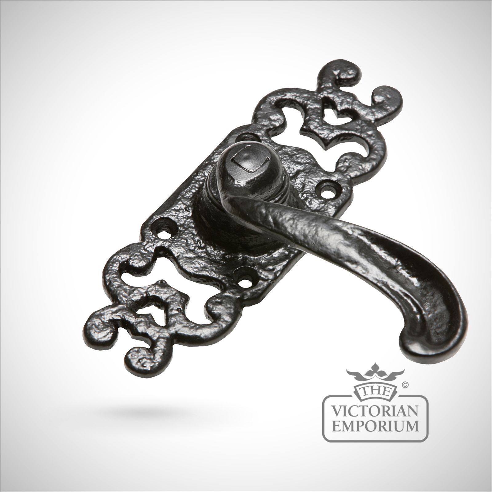 Highly decorative black iron handcrafted door handle Handles