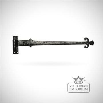 Black iron handcrafted hinge pair - in range of sizes - Style 4