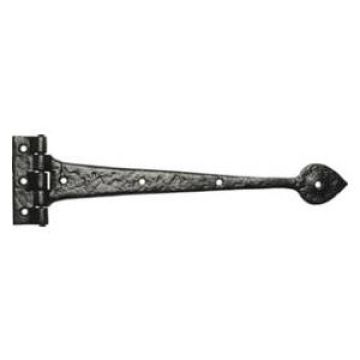 Black iron handcrafted hinge pair - in range of sizes - Style 4