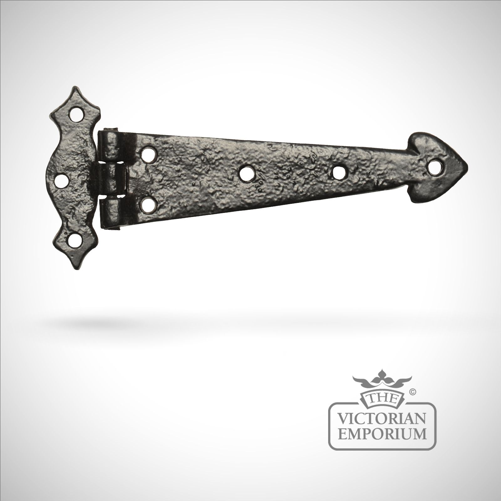 Black iron handcrafted hinge pair - in range of sizes - Style 3
