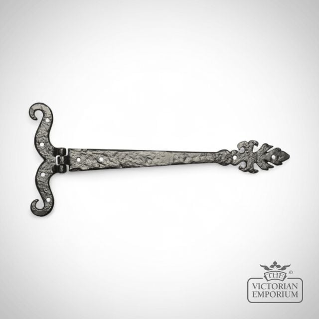 Decorative Black Iron Leaf Design Door Hinges