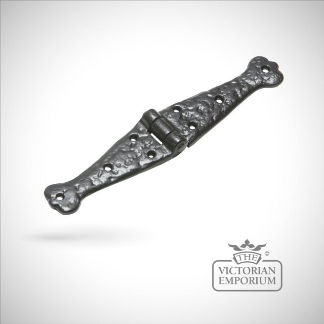 Black iron handcrafted hinge pair - 157mm