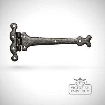 Black iron handcrafted hinge pair - 157mm
