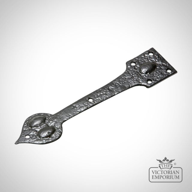 Black iron teardrop handcrafted hinge pair