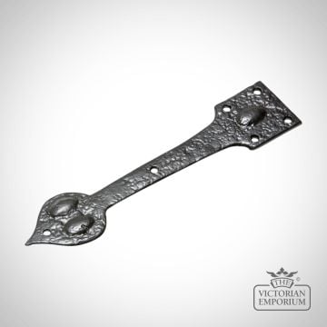 Black iron teardrop handcrafted hinge pair