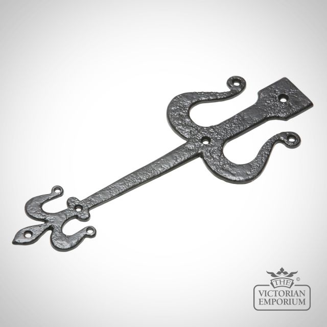 Fleur-De-Lys Black Iron Handcrafted Hinge Front Pair - 3 Sizes
