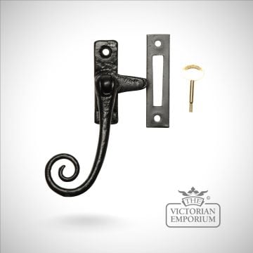 Black iron lockable fastener with monkey tail - Style 1