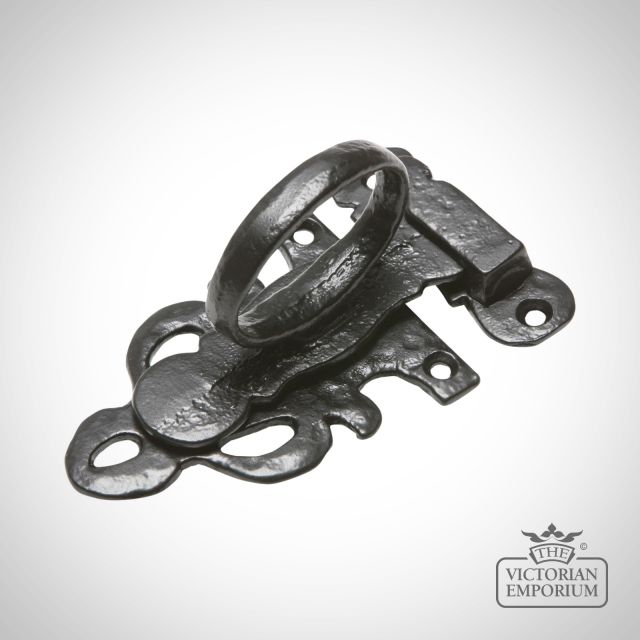 Traditional Cast Door Furniture Latches Casement Fasteners Black Hand Forged Old Classical Victorian Decorative Reclaimed Ve1028b