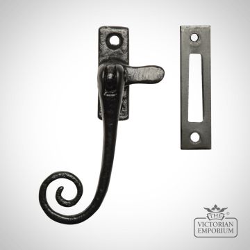 Traditional Cast Door Furniture Latches Casement Fasteners Black Hand Forged Old Classical Victorian Decorative Reclaimed Ve1181b