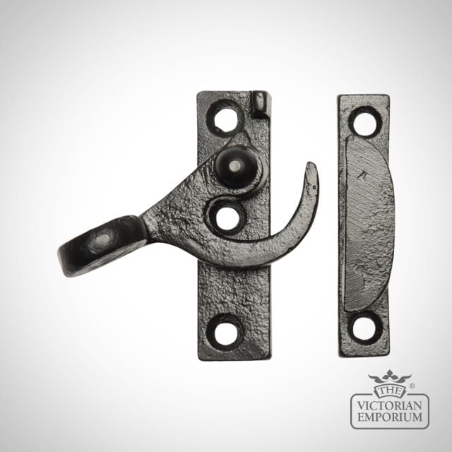 Traditional Cast Door Furniture Latches Casement Fasteners Black Hand Forged Old Classical Victorian Decorative Reclaimed Ve1460b