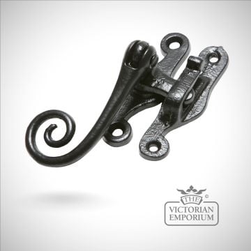 Traditional Cast Door Furniture Latches Casement Fasteners Black Hand Forged Old Classical Victorian Decorative Reclaimed Ve141