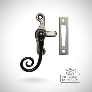 Traditional Cast Door Furniture Latches Casement Fasteners Black Hand Forged Old Classical Victorian Decorative Reclaimed Ve140b
