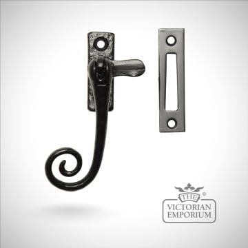 Traditional Cast Door Furniture Latches Casement Fasteners Black Hand Forged Old Classical Victorian Decorative Reclaimed Ve1176b
