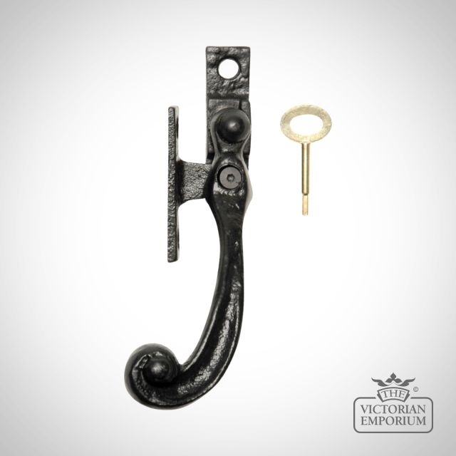 Traditional Cast Door Furniture Latches Casement Fasteners Black Hand Forged Old Classical Victorian Decorative Reclaimed Ve1166b