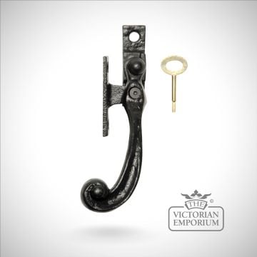 Traditional Cast Door Furniture Latches Casement Fasteners Black Hand Forged Old Classical Victorian Decorative Reclaimed Ve1166b
